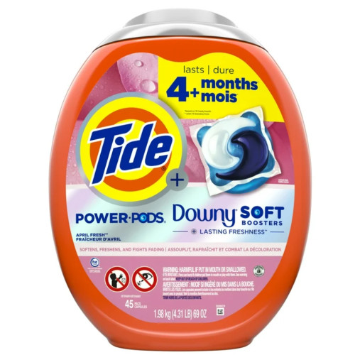 Капсули для прання універсальні Tide Power Pods Febreze Odor Eliminators + Lasting Freshness April Fresh, 45 штук